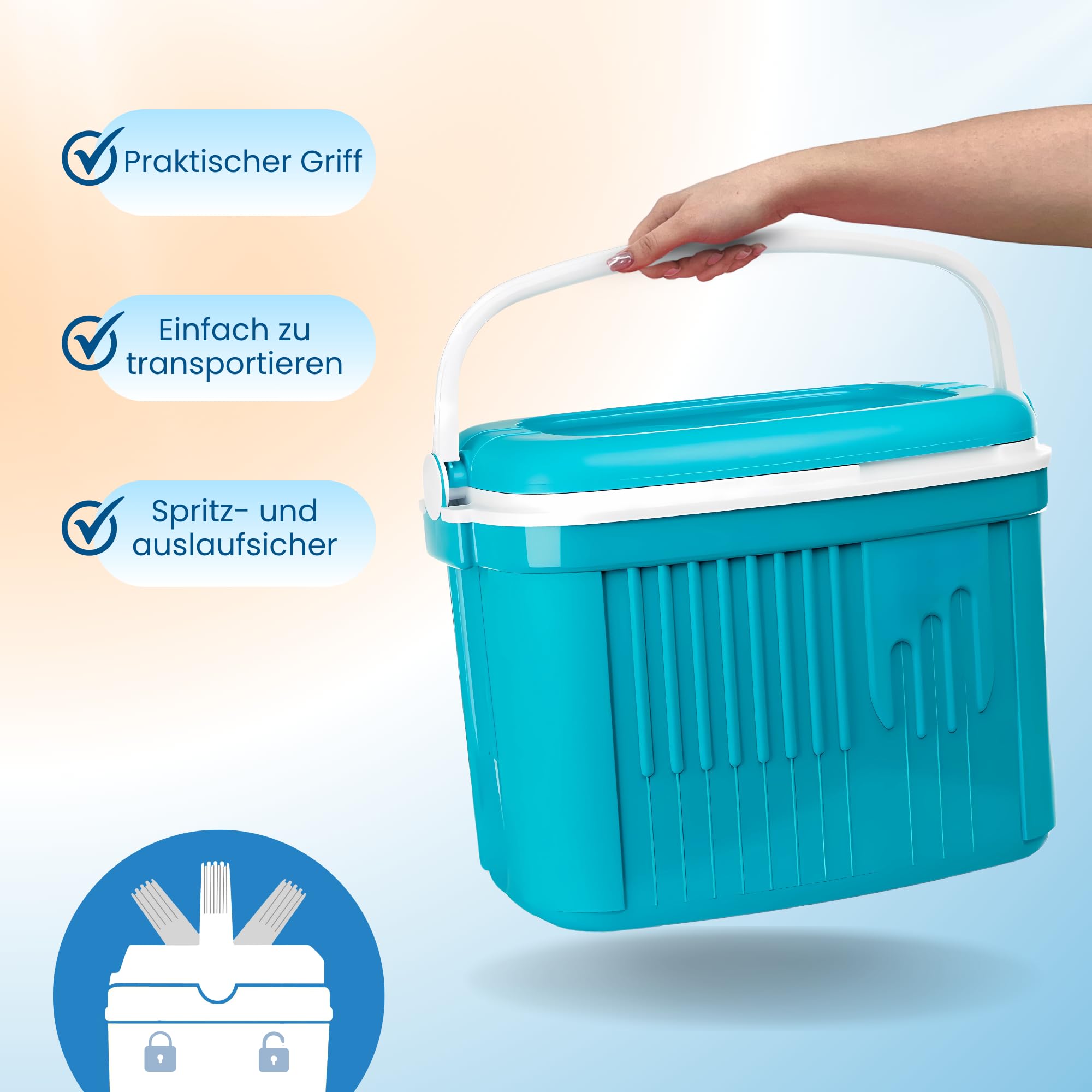 Kühlbox Passiv 42L – Große Isolierbox & Thermobox für Camping, Picknick & Festivals, Ohne Strom, mit starker PU-Isolierung, Outdoor Kühltasche für unterwegs – Kamai Coolbox