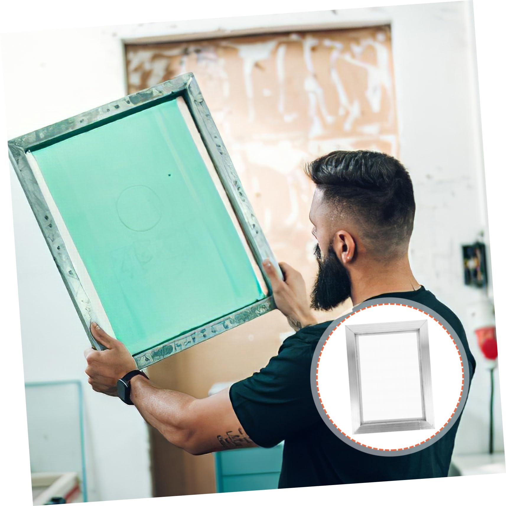 NUOBESTY Telaio Serigrafico in Lega di Alluminio Resistente e Leggero per Stampa su Tessuti, Struttura Semplice e Dimensioni Adatte per Attività Fai-da-te e Ragazzo Ragazza