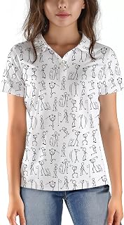 Hawaiian Golf Shirts for Women Polo Short Shirts Outfit Moisture Wicking Shirts