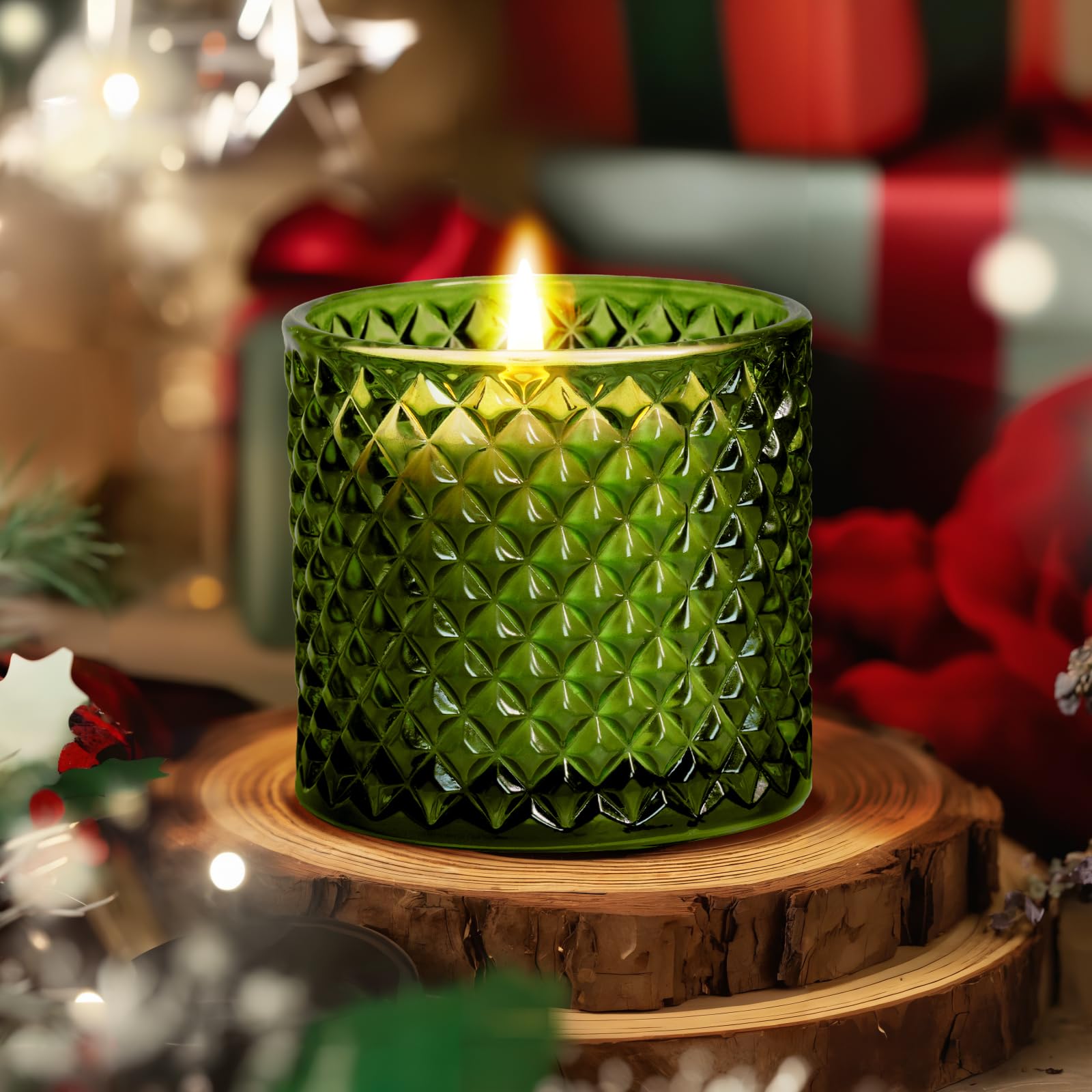 Red Berry Balsam Cedar Pine Scented Candles, Woody Fragrance Candles, Christmas Candles, Holiday Gifts - Image 3