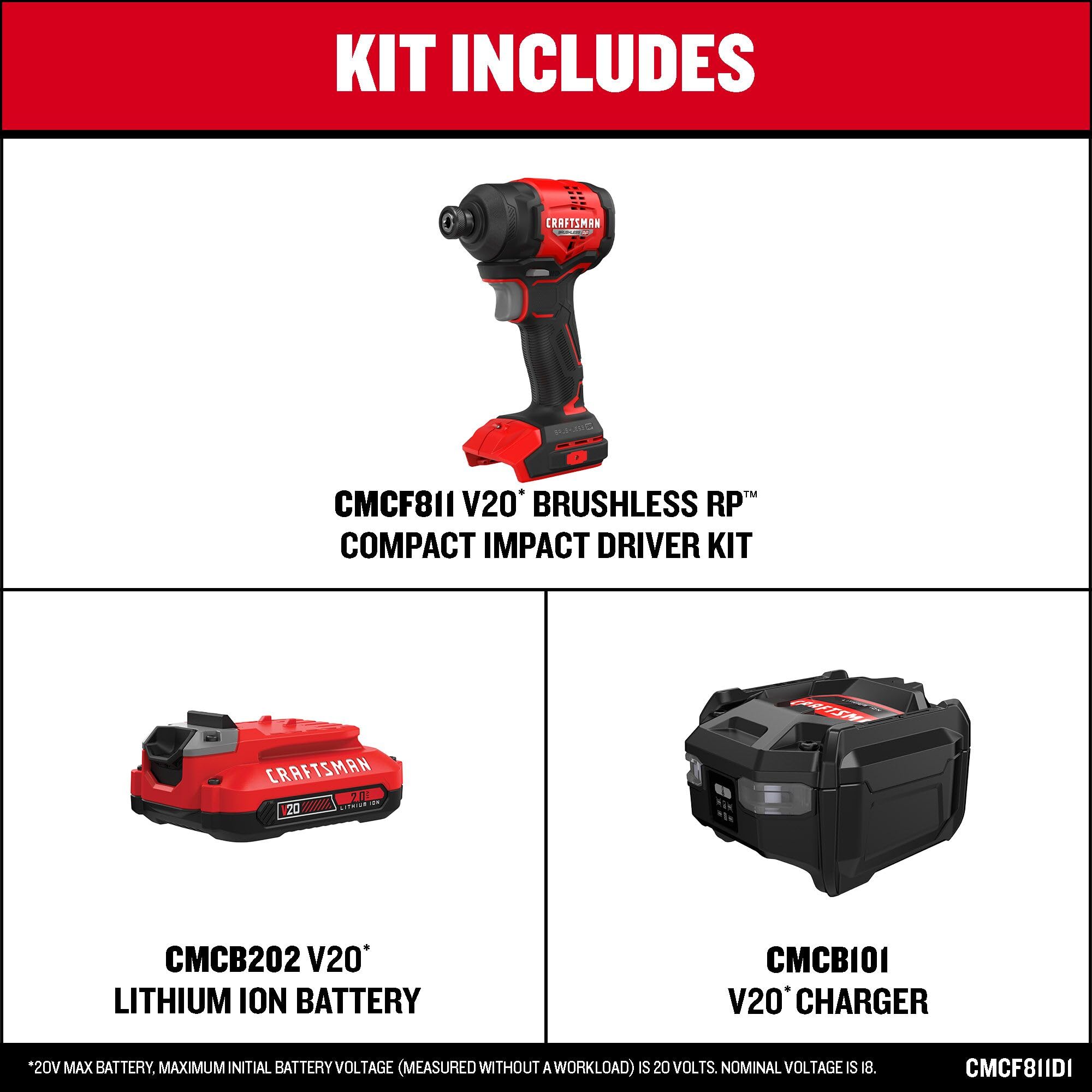 CRAFTSMAN V20 Impact Driver Kit - Powerful & Compact -3 CRAFTSMAN V20 Impact Driver Kit - Powerful & Compact -3
