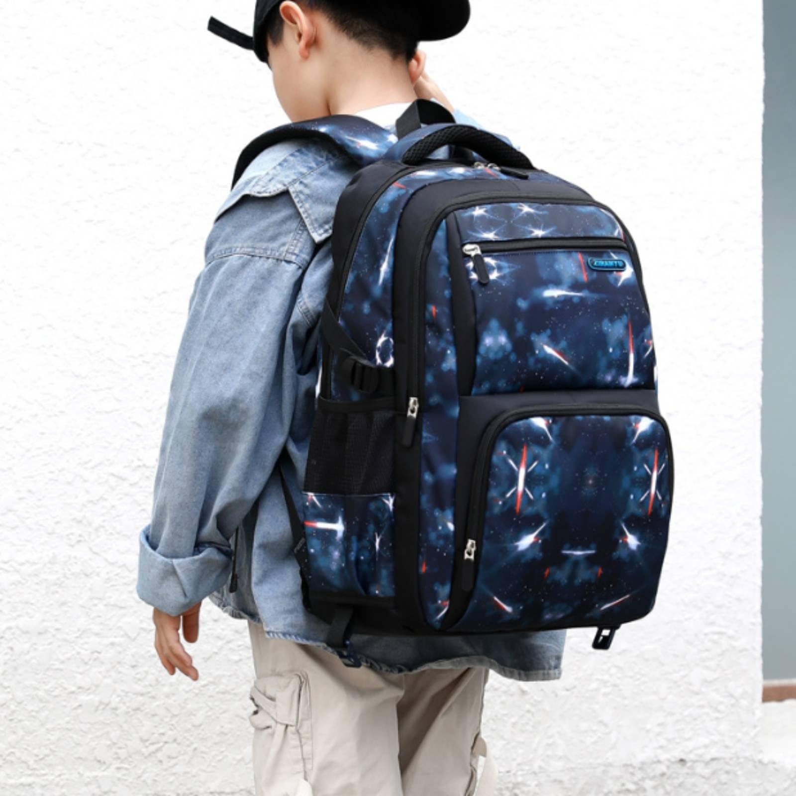 Mochila Escolar con Carrito Trolley Estudiantil Maleta Escolar Bolso con Ruedas de Ruedas para Escaleras y Superficies Irregulares Gran, Azul, size to 5