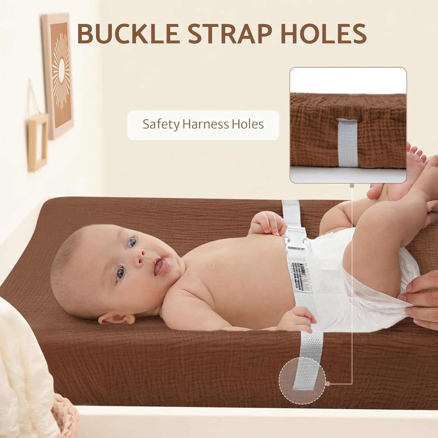 Muslin Changing Pad Cover for Baby Girls Boys, Cotton Natural Comfort Diaper Change Table Pad Covers, Ultra Soft Breathable Boho Changing Pad Sheets, 2Pack (Sunshine & Brown) : Baby