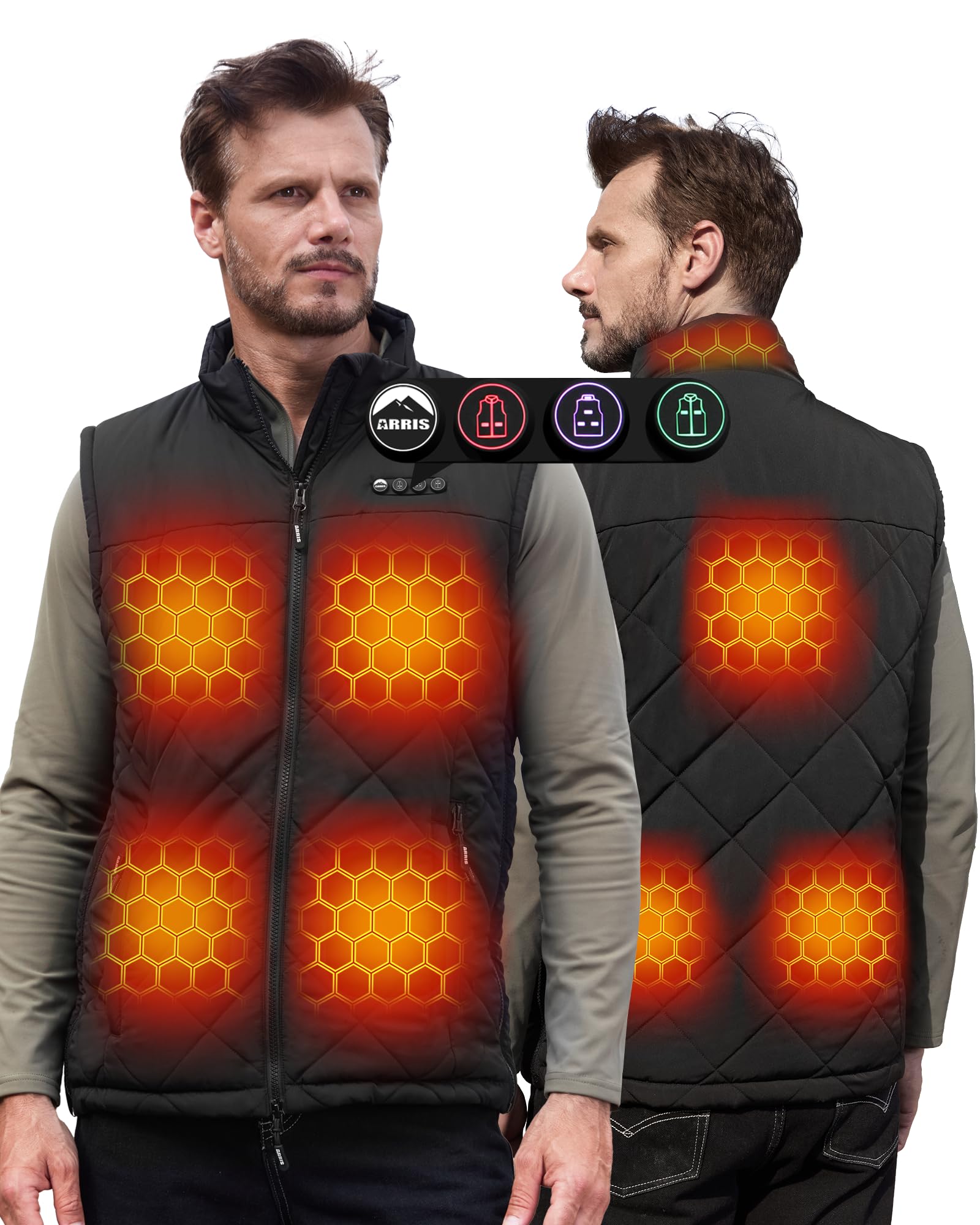 ARRIS Heated Vest with Patented Size Adjustable Design For Men and Women