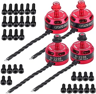 RC Lot de 4 moteurs sans balais DX2205 2300 KV 2-4S Racing Edition rouge pour drone de course QAV210 X220 QAV250 FPV (2CW 2CCW)