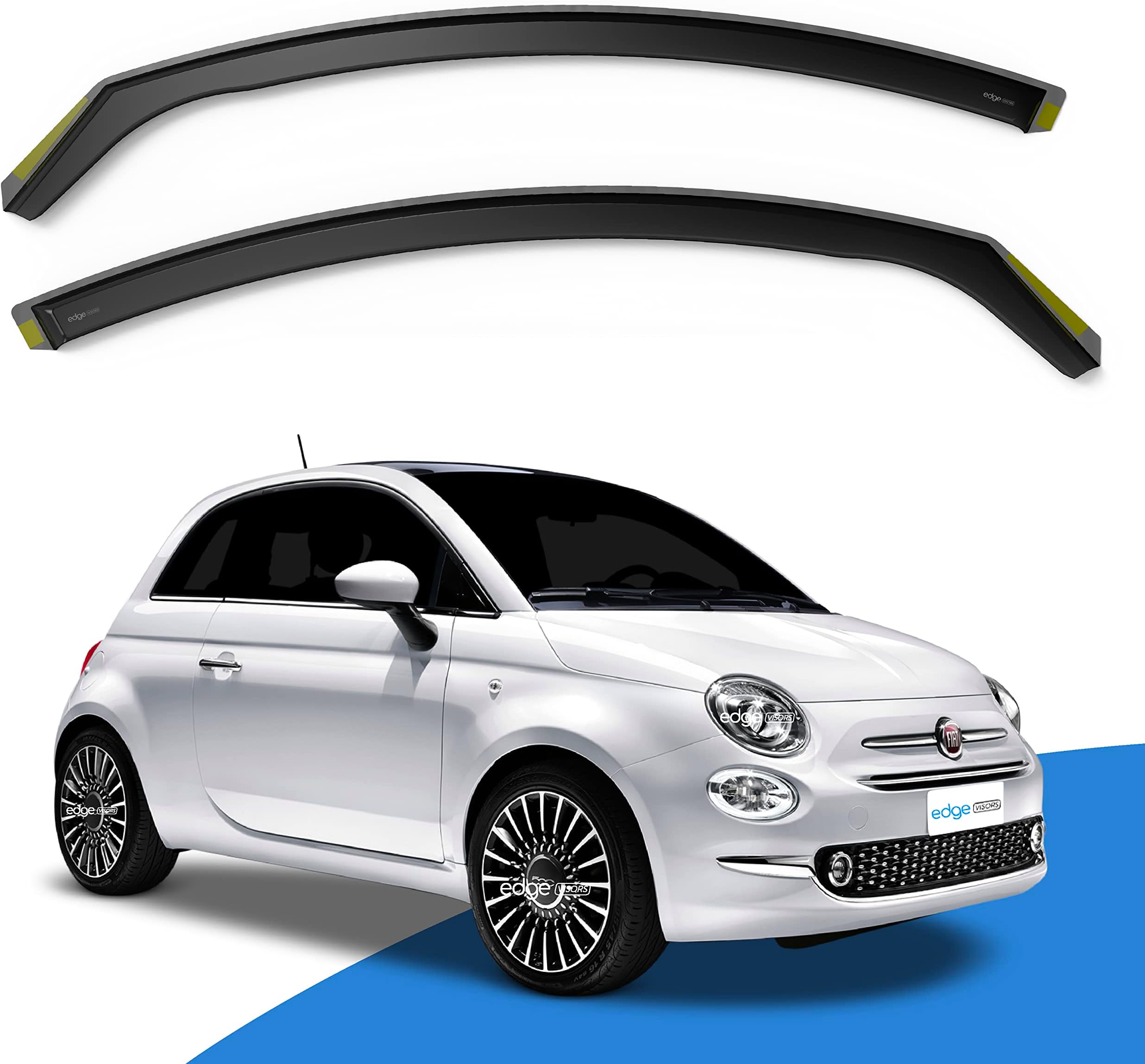 EdgeVisors Wind Deflectors Set Fits FIAT 500/FIAT ABARTH 2007onwards