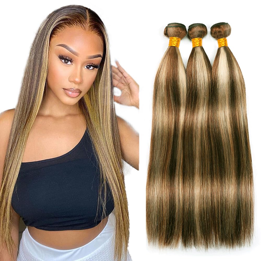 20 22 24 Inch P4/613 Bundles Highlight Straight Human Hair