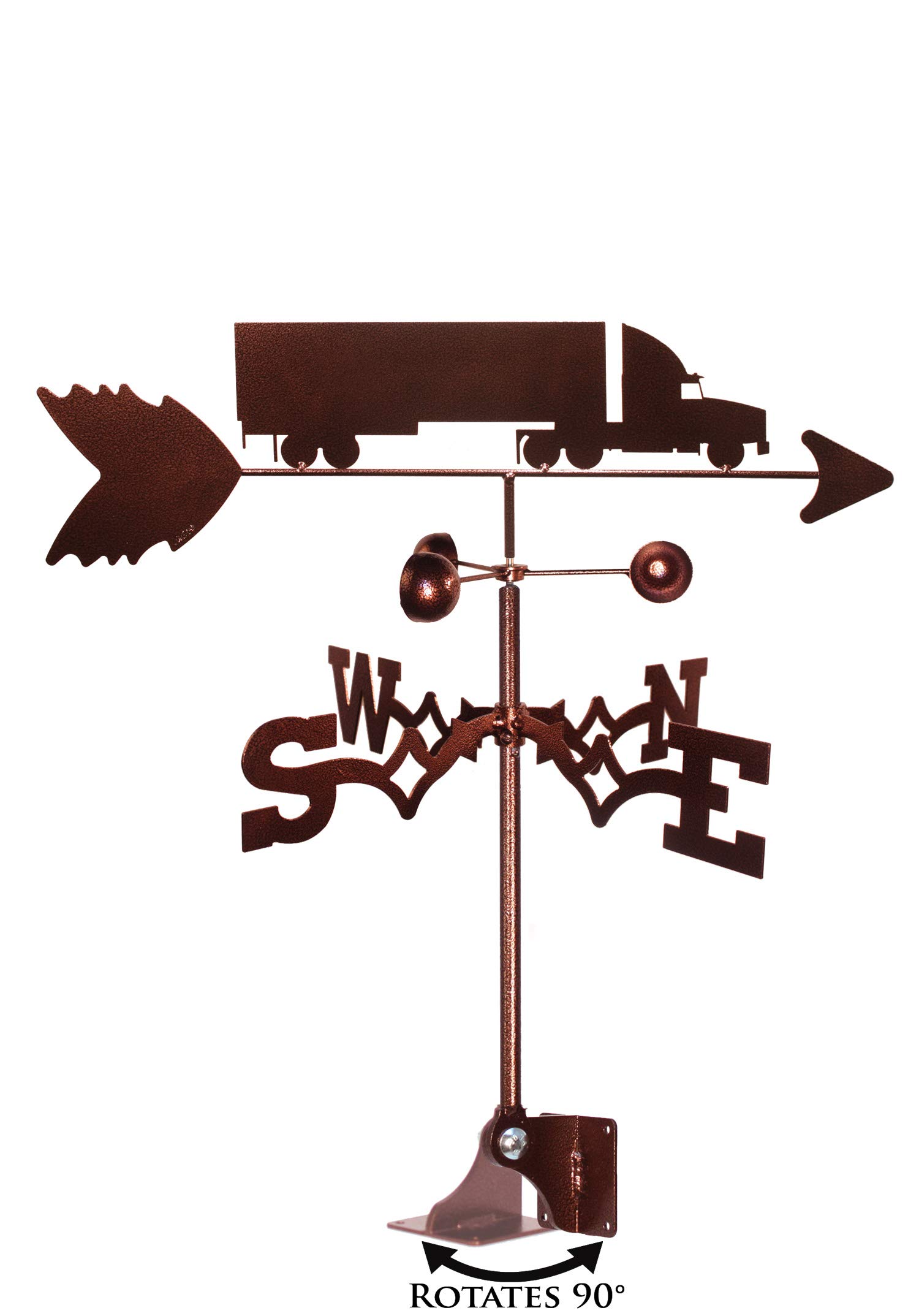 SWEN Products SEMI Van Truck Weathervane (Adjustable Mount Included)