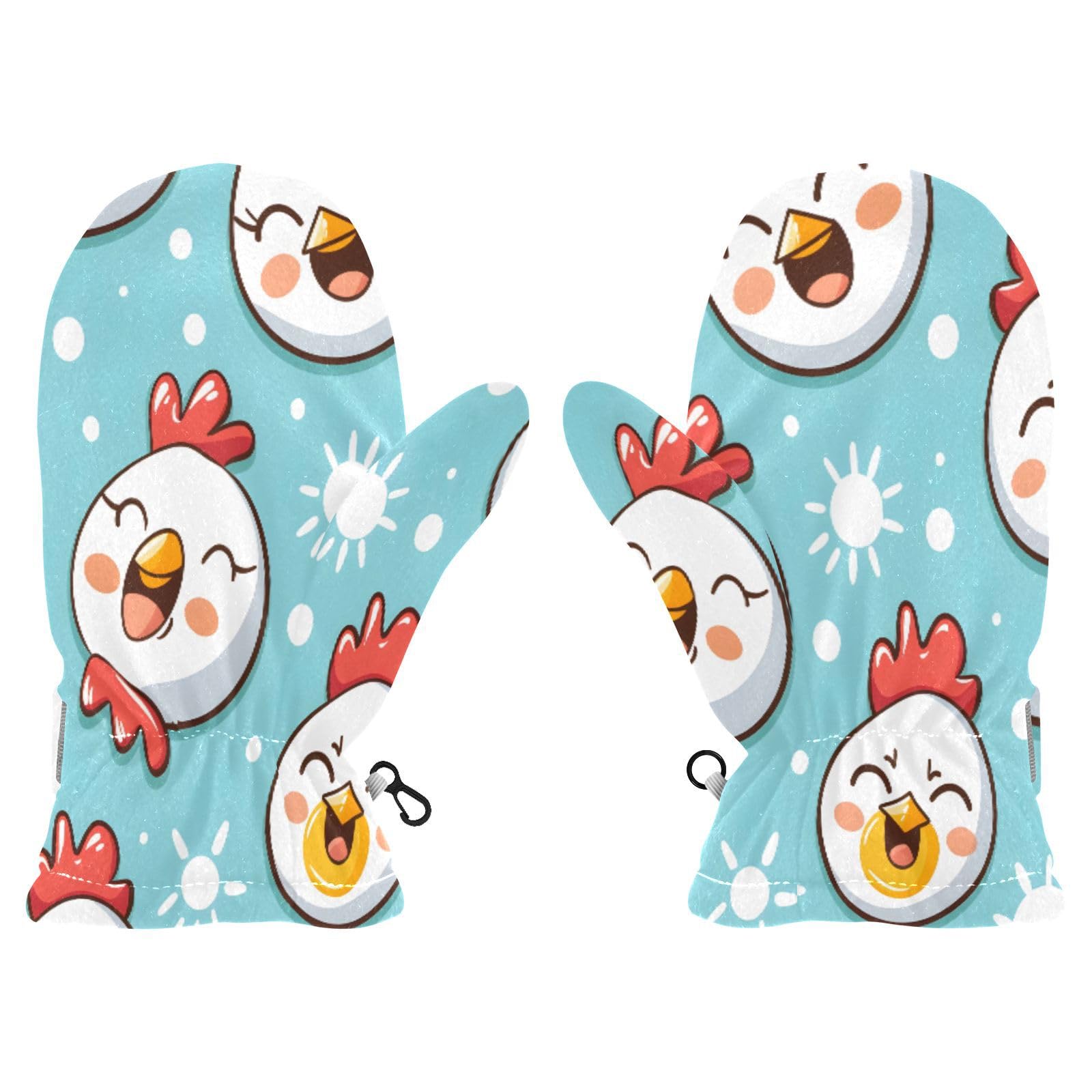 Kid's Winter Gloves Children Warm Gloves Chicken Face for Boys Girl Age 2-4 Years