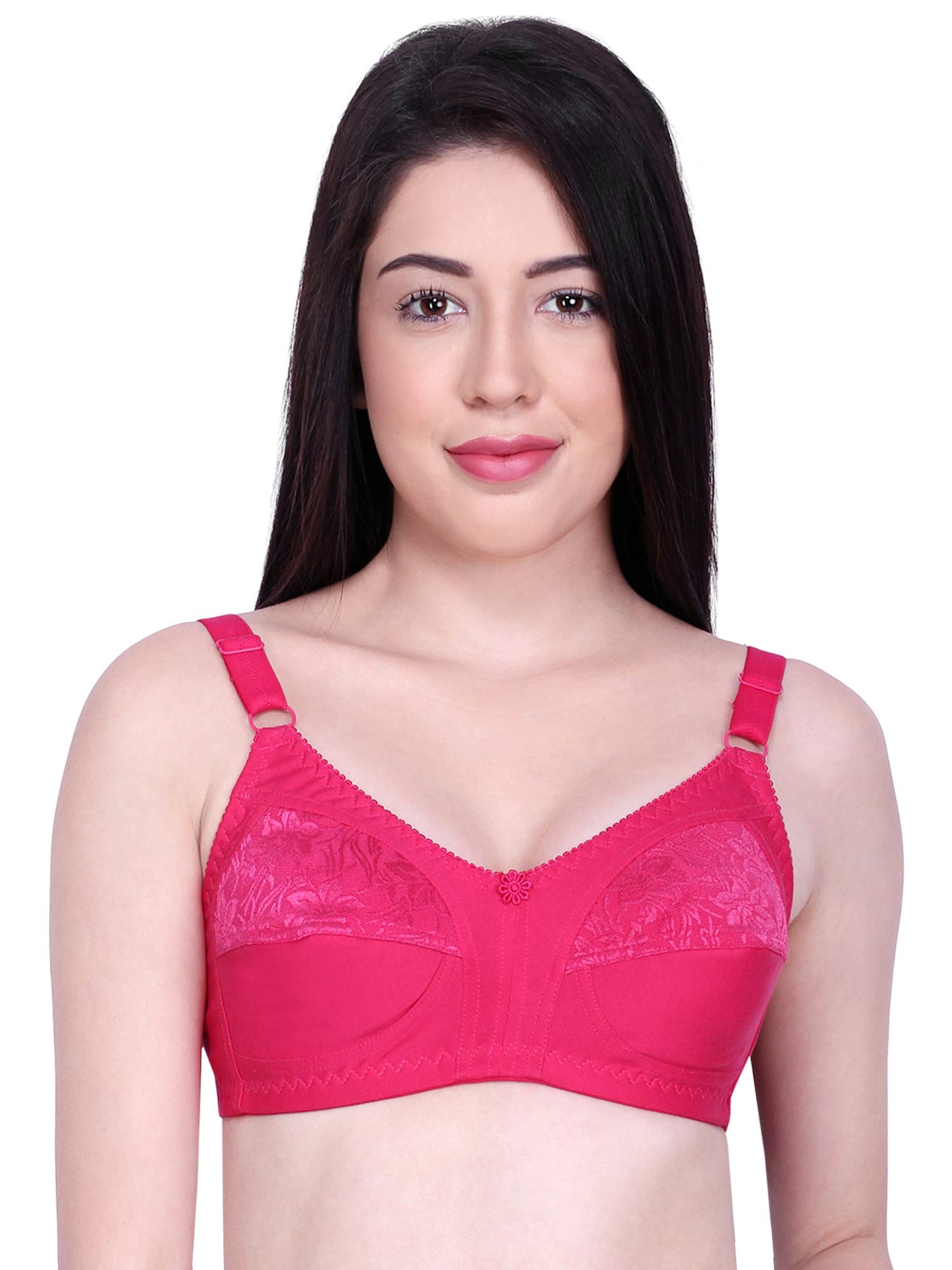 INKURVFull Coverage Bra for Heavy Breast with Floral Net on Cups Single