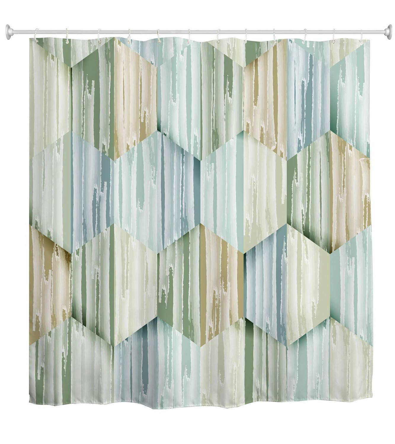 Rideau de douche polyester anti-moisissure effet marbre aquarelle