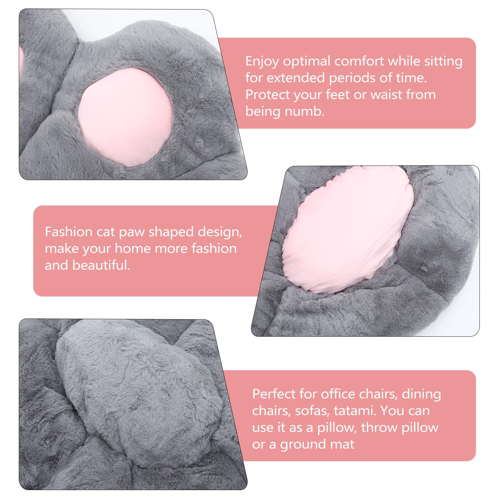 Cojín de asiento semirredondeado con relleno de algodón de polipropileno en forma de pata para una comodidad óptima y cojín de sofá de estilo de dibujos animados adecuado como almohada o