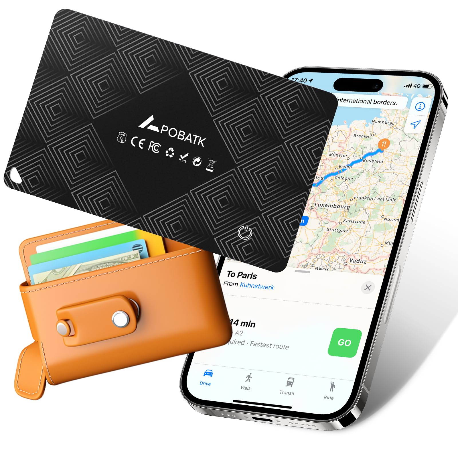 Card Tracker for Wallet, Works with Apple Find My (iOS Only) - Ultra-Slim Wallet Finder Card, Rechargeable Smart Locator Tag Like AirTag for Wallets, Bags & Luggage-image-21