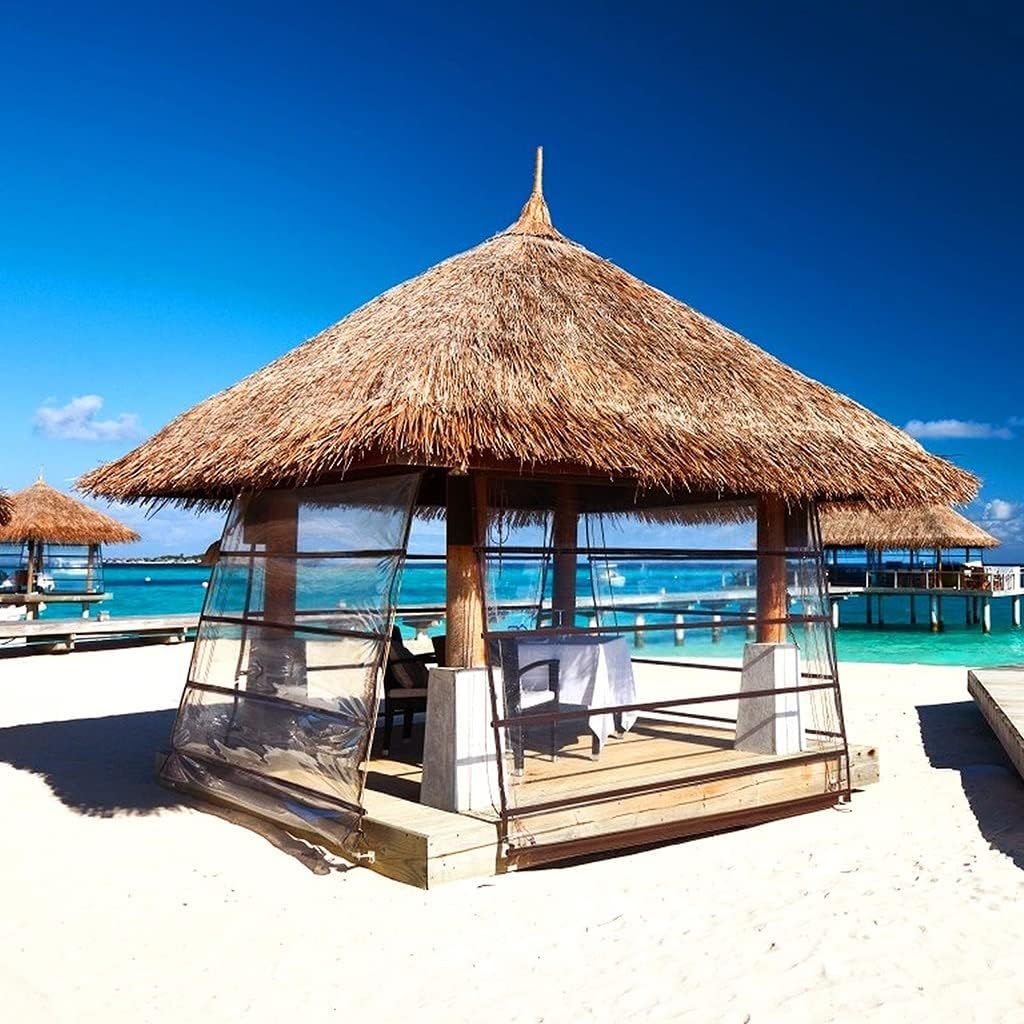 Simulation Thatch Fake Straw Thatch Panel Thatch Runner Roll Straw Roof Thatch Artificial Decorative Palm Straw Thatch Tile Tiki Hut Grass Roof Duck Blind Grass(Yellow b,0.5x30m)