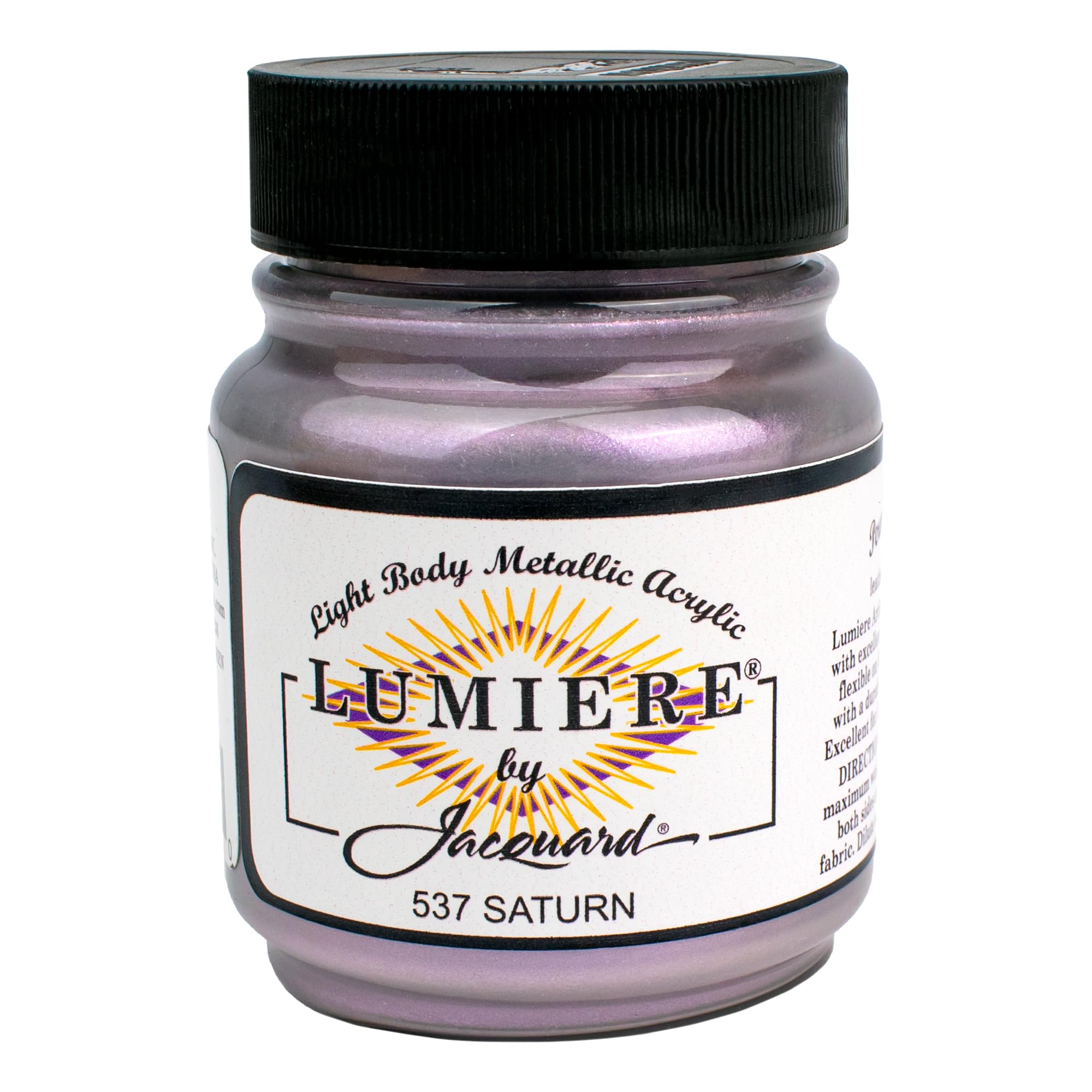 Jacquard Lumiere 2.25oz Fabric Paint Saturn - Metallic Paint for Fabric Paper Wood Ceramic and Metal - Light-bodied Metallic Acrylic Paint - Lightfast & Vibrant Metallic Acrylic Paints โ image 1
