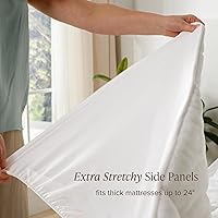 Vista 8 de Protector para colchón de alternativa de pluma Microplush, reversible, prémium, Microfibra, Blanco, gemelo