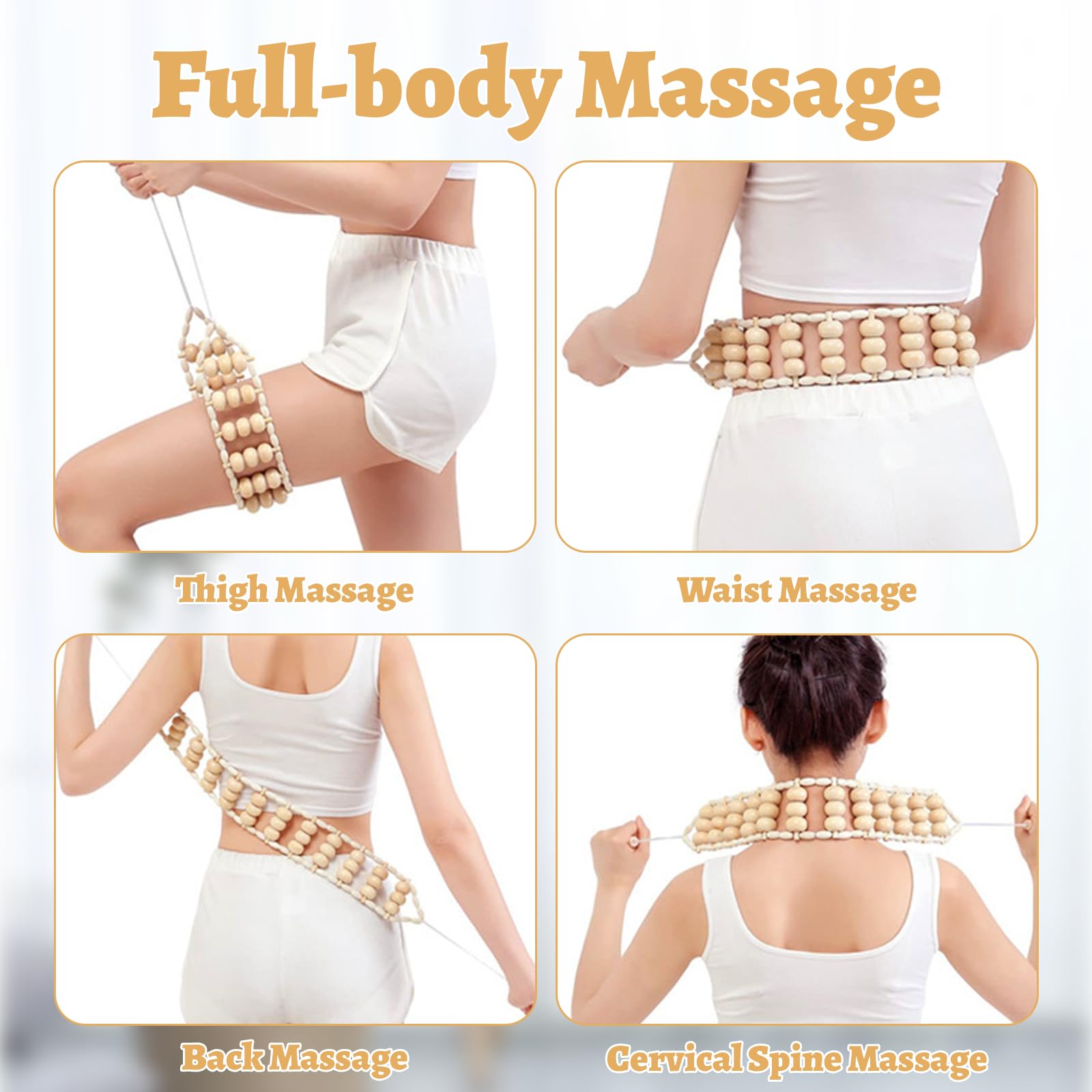 Kit Maderoterapia Corporal 6 Piezas, Masajeador Anticelulitico, Maderoterapia Abdomen y Celulitis, Alivio del Cuerpo Dolor y Relajación Músculo