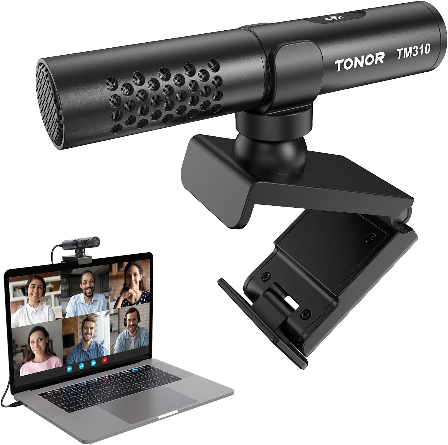 TONOR USB Conference Microphone for Laptop, Adjustable Computer PC Mic with Mute Button & LED Indicator, Microfono for Zoom Skype, 200 cm Cable, Plug-Play for MacOS Windows, TM310