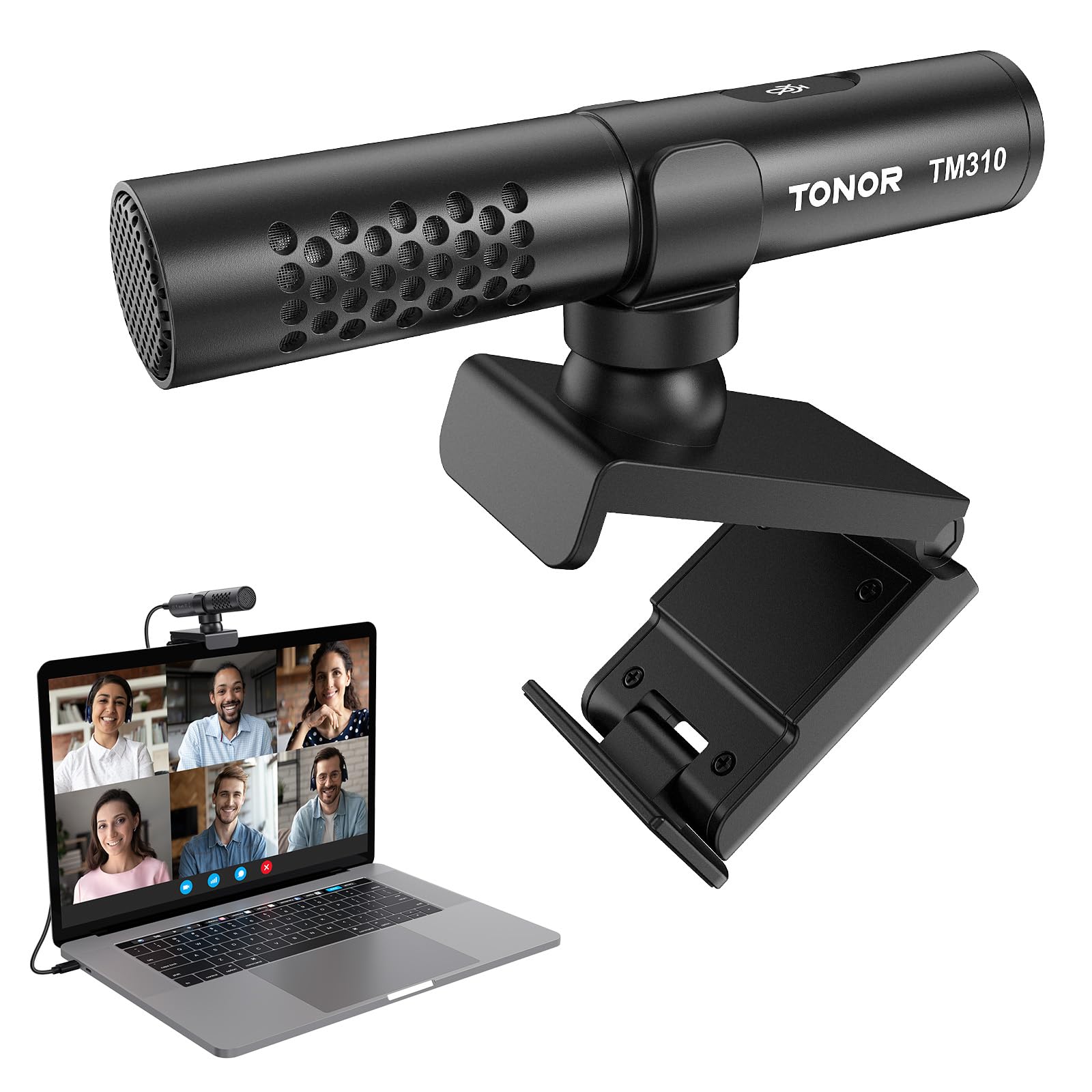 TONOR USB Conference Microphone for Laptop, Adjustable Computer PC Mic with Mute Button & LED Indicator for Video Call Meeting, Microfono for Desktop Zoom Skype YouTube, Plug-Play for MacOS Windows