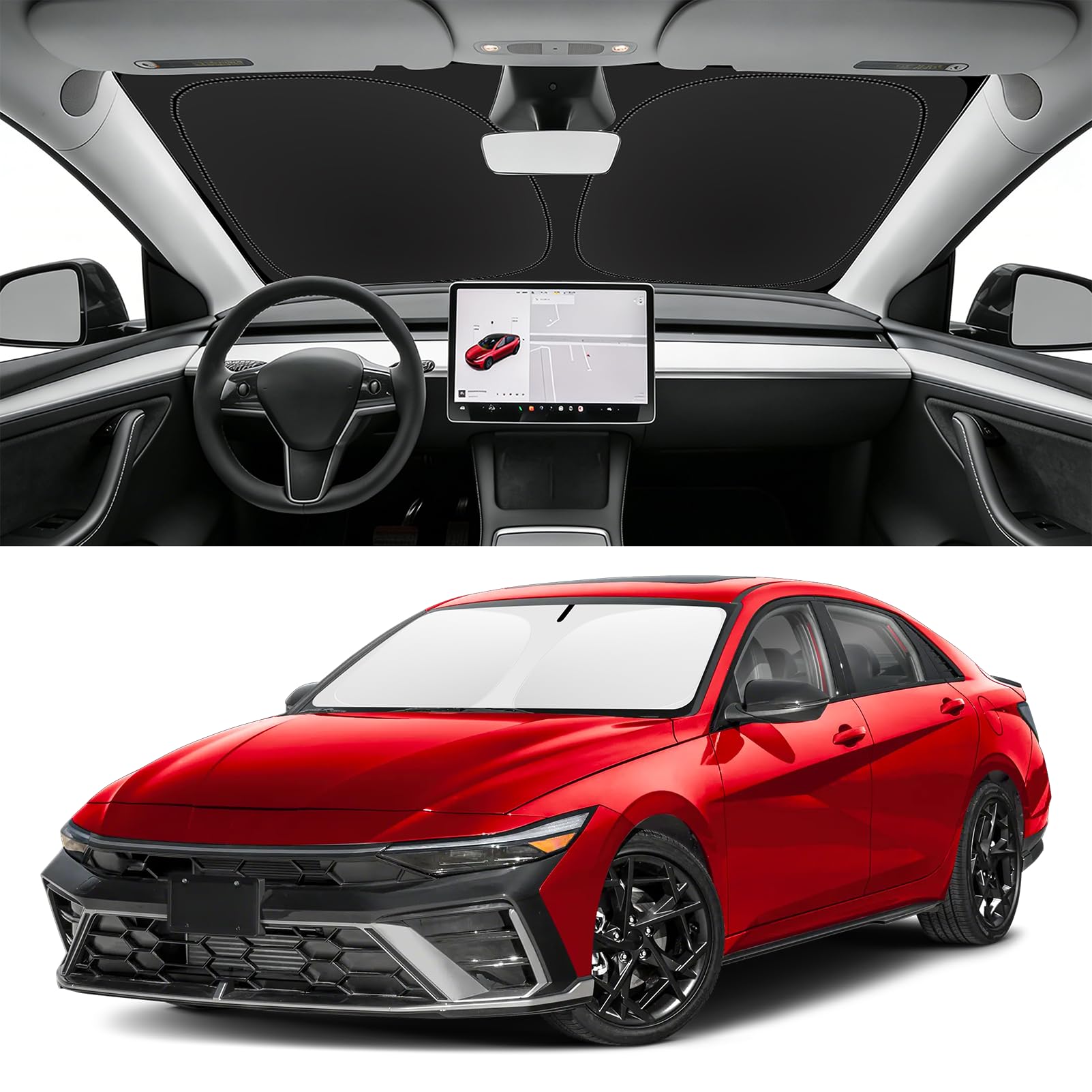 Custom Fit Windshield Sun Shade for Hyundai Elantra 2021-2026