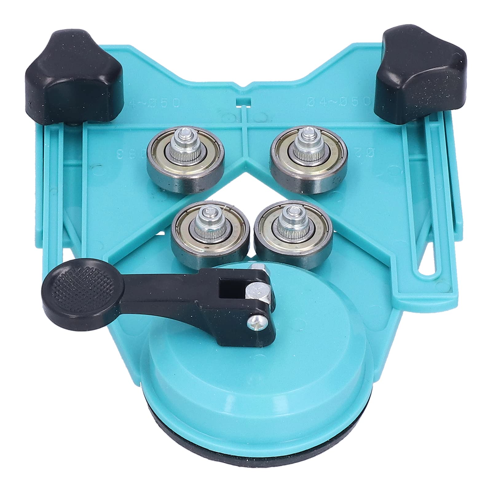 Hollow Drill Hole Saw Set with Drilling Bits and Tile Opener, Adjustable Drill Guide Fixture, 10 Different Sizes of Drill Bits, Industrial Grade Carbon Steel for Glass (Light Blue)