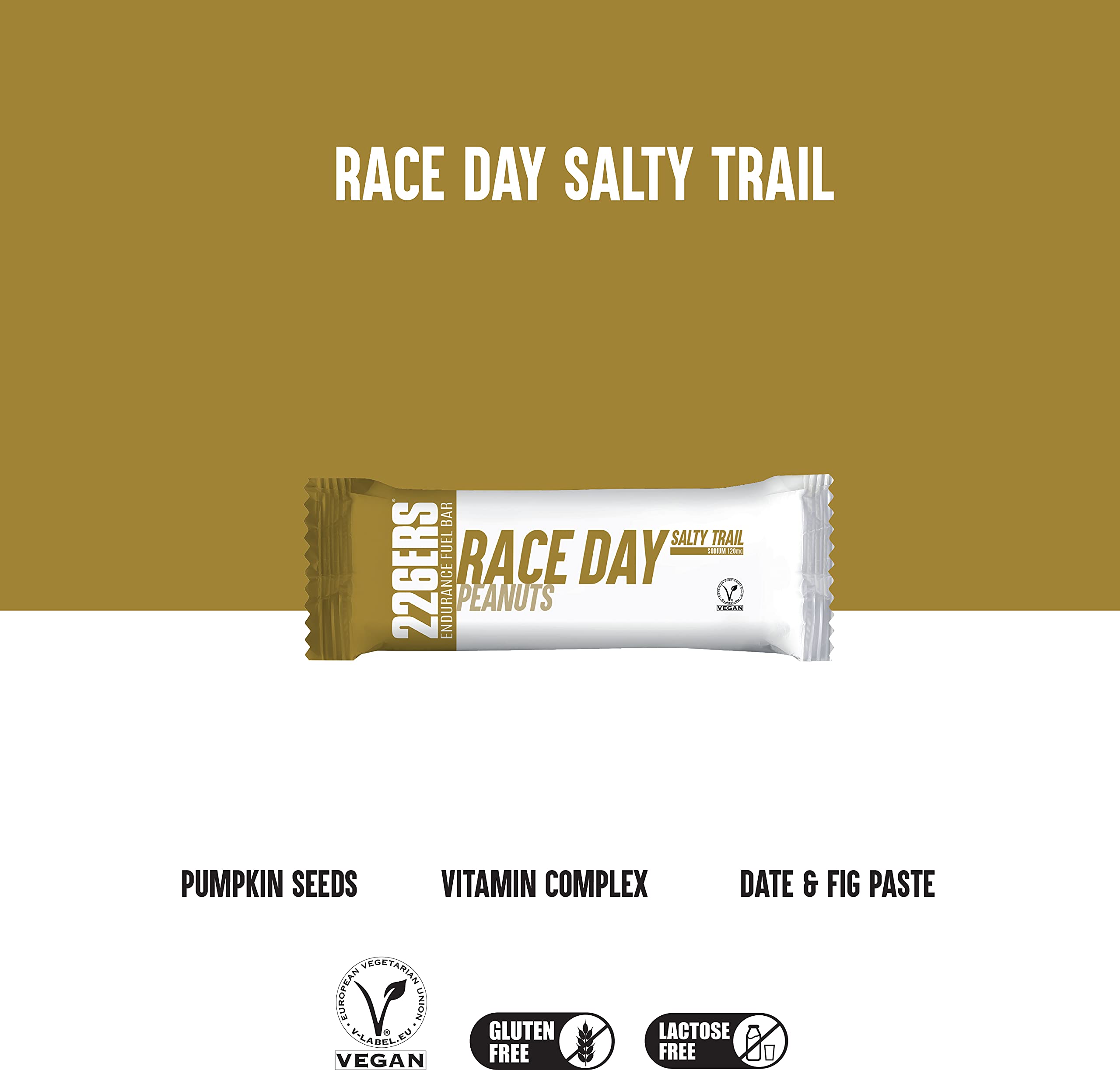 226ERS Race Day Bars, Barres Energétiques Végane pour une Meilleure Endurance, Energy Bars, Cacahuète - 30 barres x 40gr