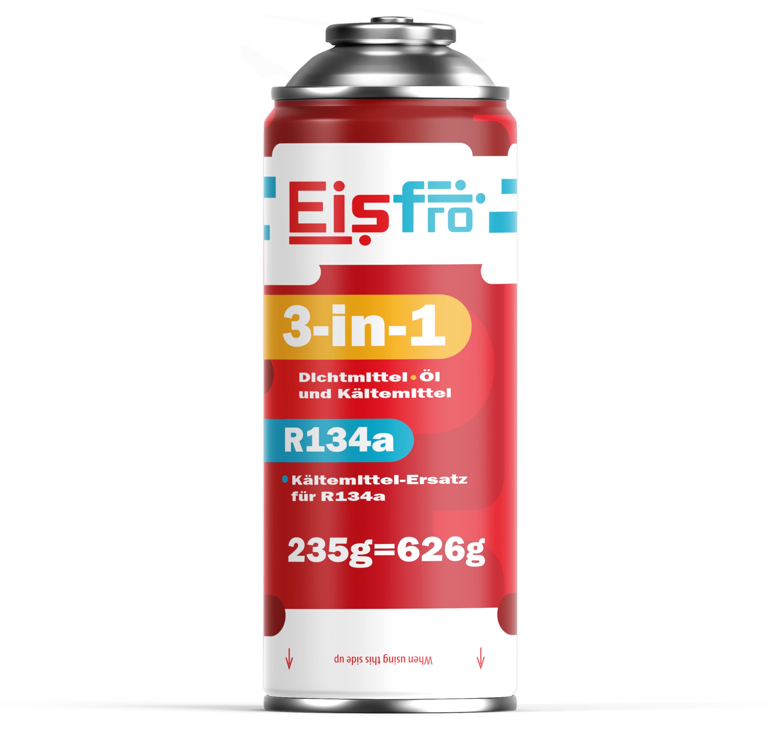 Set mit 1x R134a Ersatzgas und 1x 3in1 Klimaanlagen Kältemittel Dichtmittel Öl mit Füllschlauch – für Auto Klimaanlage – 2 x 235 g