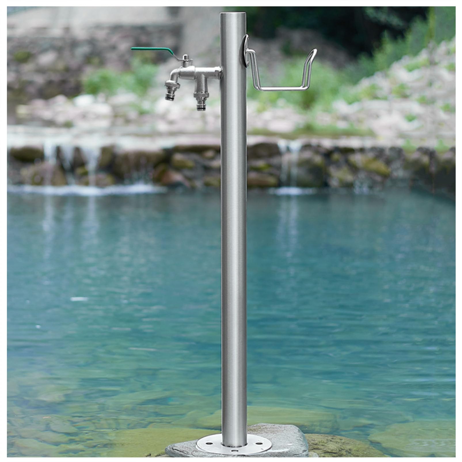 ZYCHSJXA Outdoor Water Fountain with Anti-Leak Faucet Stainless Steel Garden Hydrant for Backyard and Patio Feature Decor