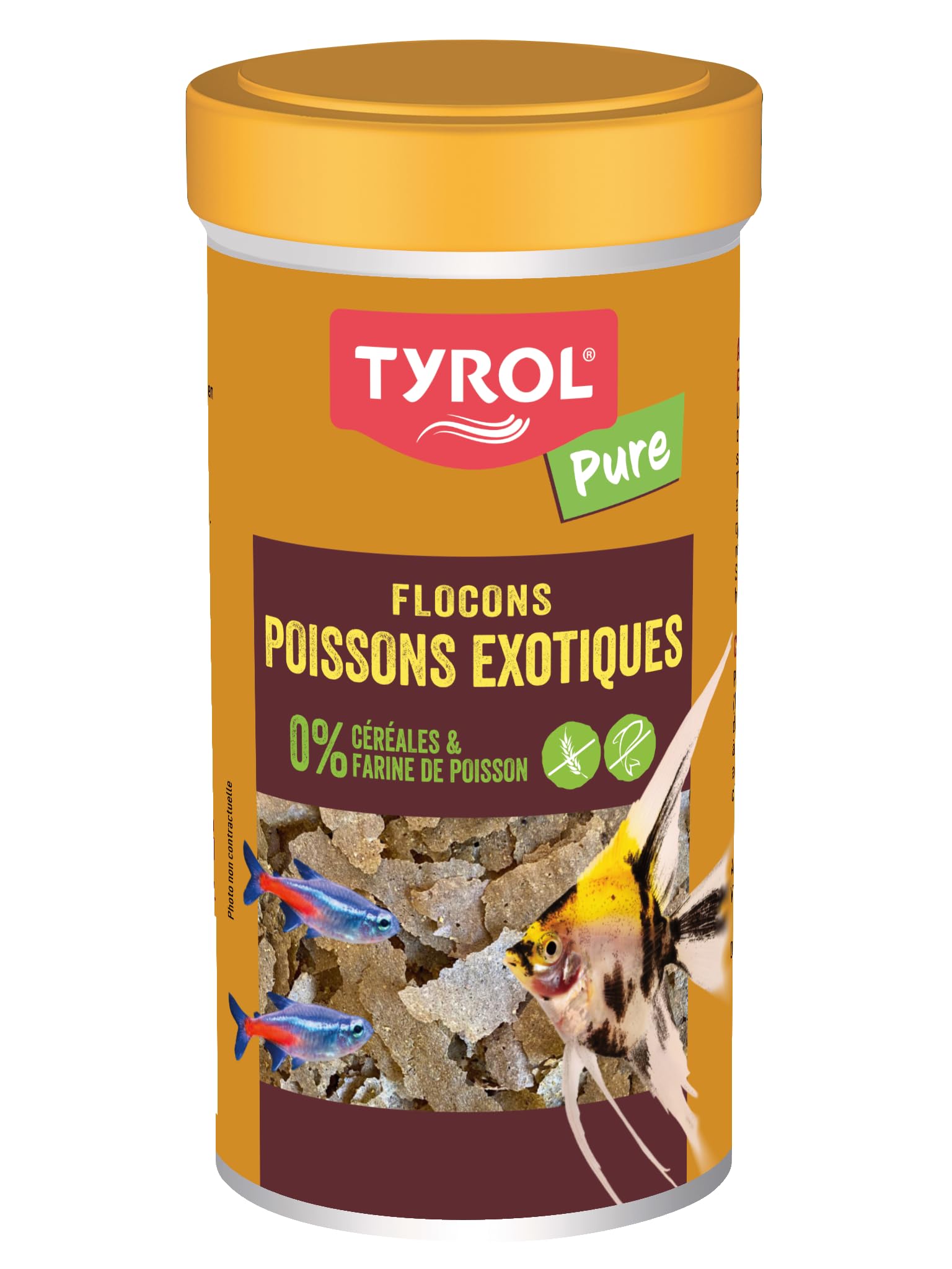 Tyrol Pure - Nourriture pour Poissons Exotiques d'Aquarium - Flocons Insectes Complets Ingrédients de Qualité - 4 Types