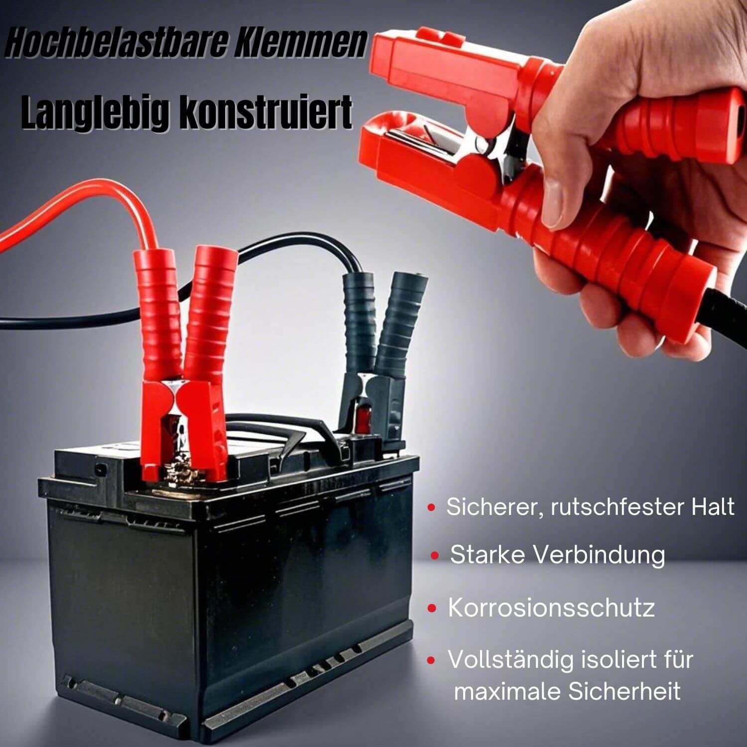 XINCOL A5 Strapazierfähiges Schwerlast-Starthilfekabel - 2500 A - 100%-Kupferdraht-Starthilfekabel für LKWs - wärmeisoliert - mit Tasche - 6M