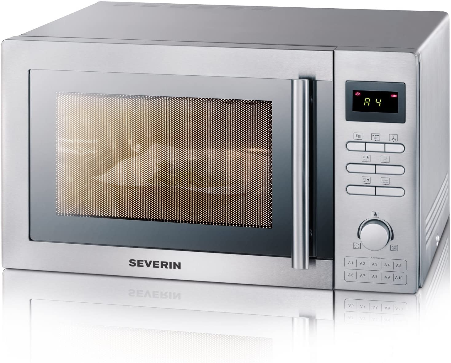 Severin MW 7848 Microonde, Forno Ventilato e Grill, Acciaio Inox, Maniglia Professionale