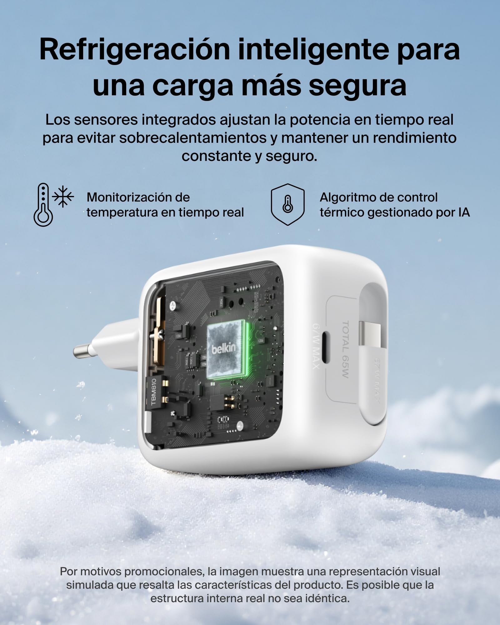 Belkin Cargador USB C con Cable USB C Retráctil y Puerto USB-C, Cargador Tipo C GAN, Carga Rápida para iPhone 17 y 16 Series, Galaxy S26 Series, AirPods, Tabletas, MacBook, Chromebook