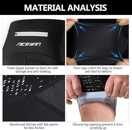 Miniatura 6 de NICEWIN - Pantalones cortos de ciclismo para hombre, con acolchado 3D y secado rápido