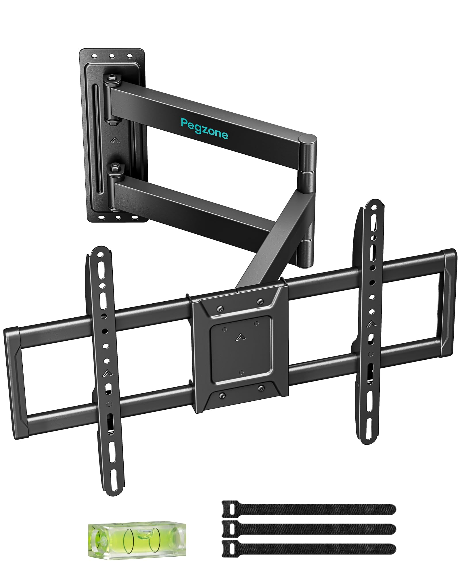 PEGZONE Soporte TV Pared Brazo Largo 86-812 mm 37-86", hasta 50 kg | Soporte para TV orientable e inclinable, VESA máx. 600x400, gestión de cables, compatible con TV LED, LCD y OLED