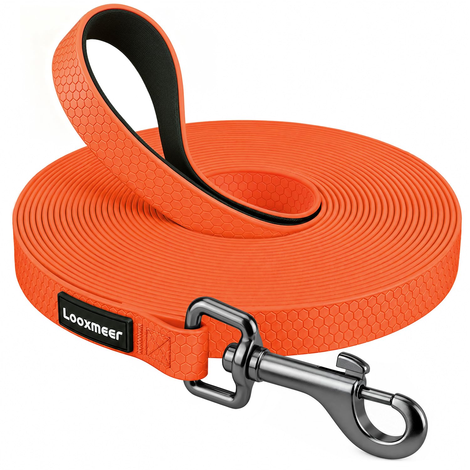 Guinzaglio Addestramento per Cani 3m/5m/7m/10m/15m, Arancione Fluo | Maniglia Imbottita, Moschettone Girevole Anti-groviglio, Custodia Portabile, Resistente per Passeggiate e Attività Outdoor