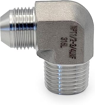 AN to NPT adapter 90 Degree Aluminum, 8AN to 1/2NPT