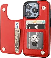 Vista 9 de ONETOP - Funda tipo cartera compatible con iPhone 15 Pro con soporte para tarjetas, funda de piel sintética con ranuras para tarjetas, doble cierre