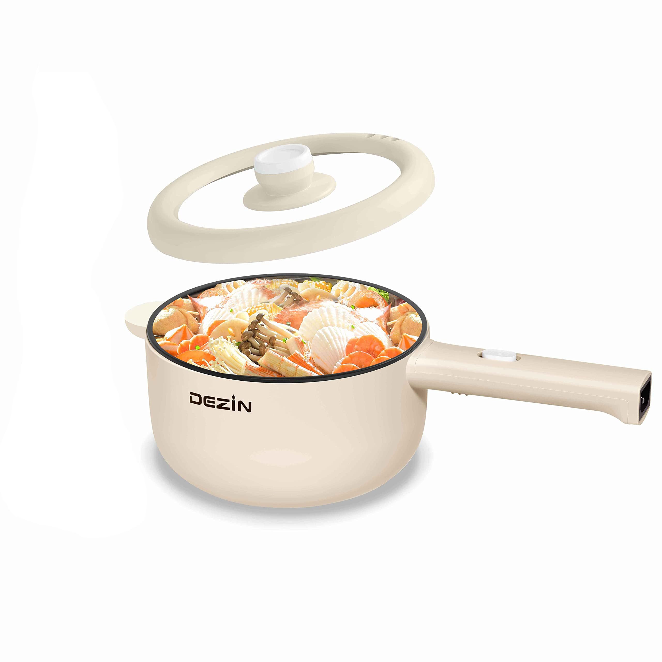 ❤1家に1台必需品❣この1台あればフライパンや鍋など別途購入不要♪❤電気鍋 Amazon | DEZIN 一人用卓上電気鍋兼電気フライパン 2L 片手操作