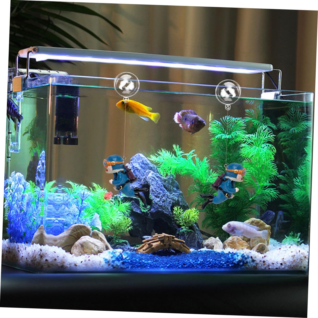 ULTECHNOVO 5 Ensembles Décoration D'aquarium Ornement D'aquarium Délicat Ornement De Plongeur Flottant pour Aquarium Décor D'aquarium Miniature Petit PVC 2 Pièces * 5