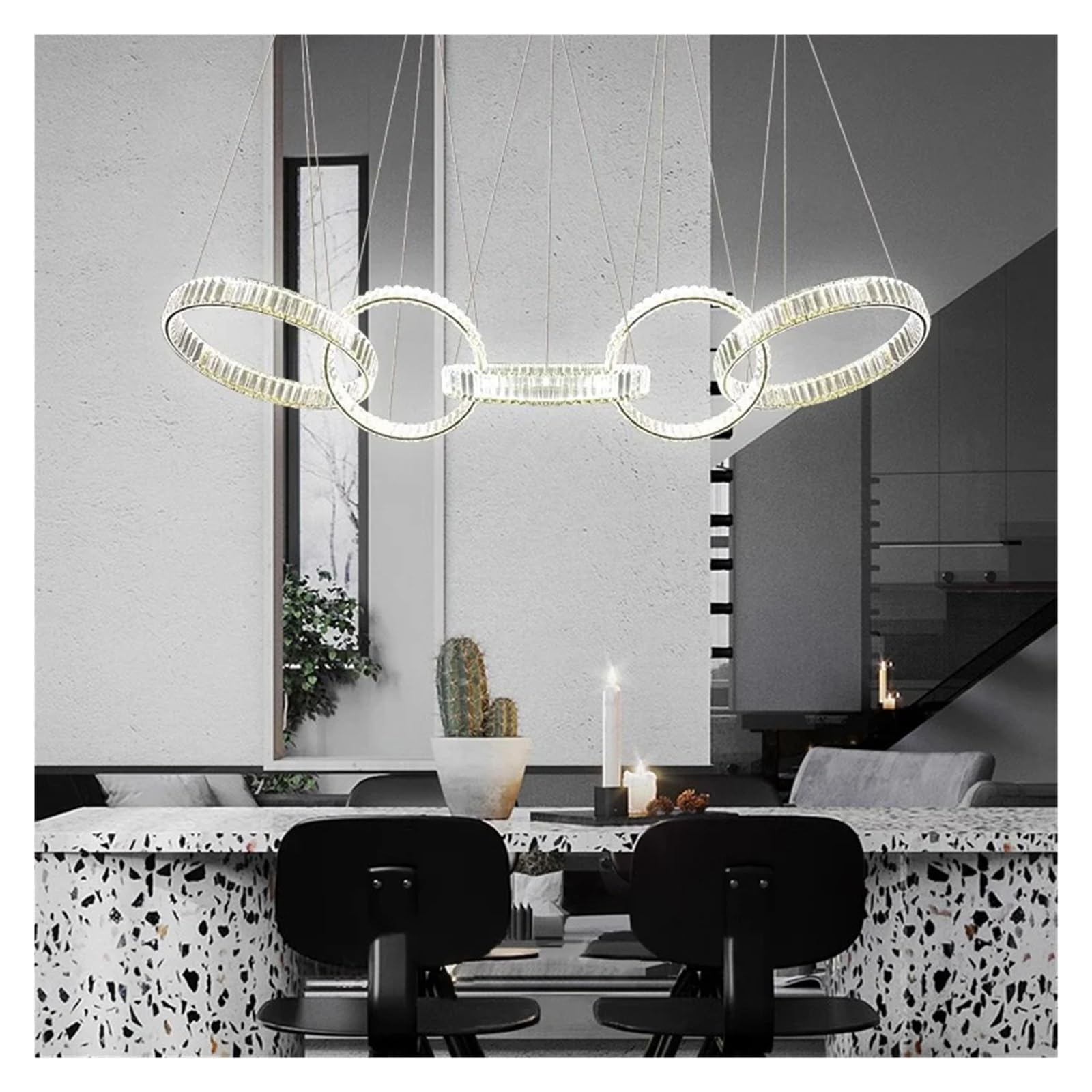 Żyrandole, oświetlenie do dekoracji domu, kryształowy salon, salon, lampa sufitowa, oświetlenie wewnętrzne, dekoracja artystyczna/ciepła biel/150 cm (ciepła biel 150 cm)