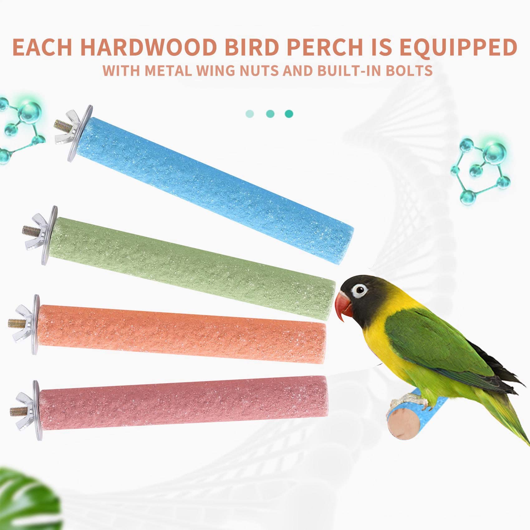 Perchas De Jaula Para Aves - 7 Piezas, De Cuarzo, Para Conures, Periquitos, Agapornis, Mantienen Uñas Y Picos
