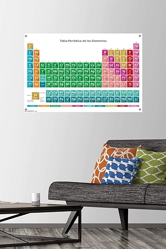 Miniatura 2 de Tabla periódica de elementos - Póster de pared español con pasadores