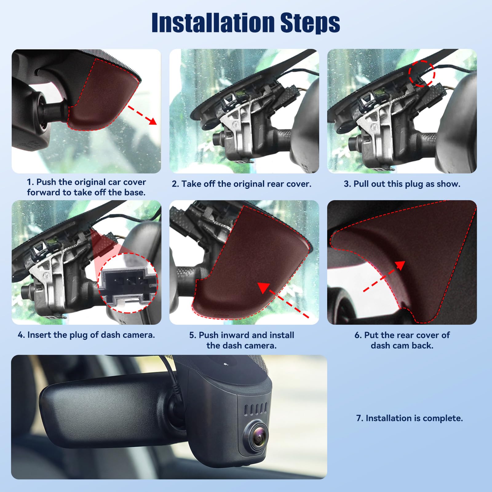 4K Dashcam para Coche Apto para Audi A1 A3 A4 A5 A6 A7 A8 e-Tron Sportback GT Q2 Q3 Q5 Q7 Q8 TT R8 2019-2026, 4K WiFi-App, OEM, 2160P UHD Video, Sensor G, visión Nocturna, Plug & Play