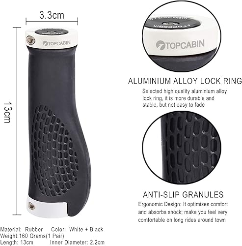 Vista 30 de Puños ergonómicos de manubrio de bicicleta, de Topcabin, con amplia superficie de agarre Estilo cuchillo