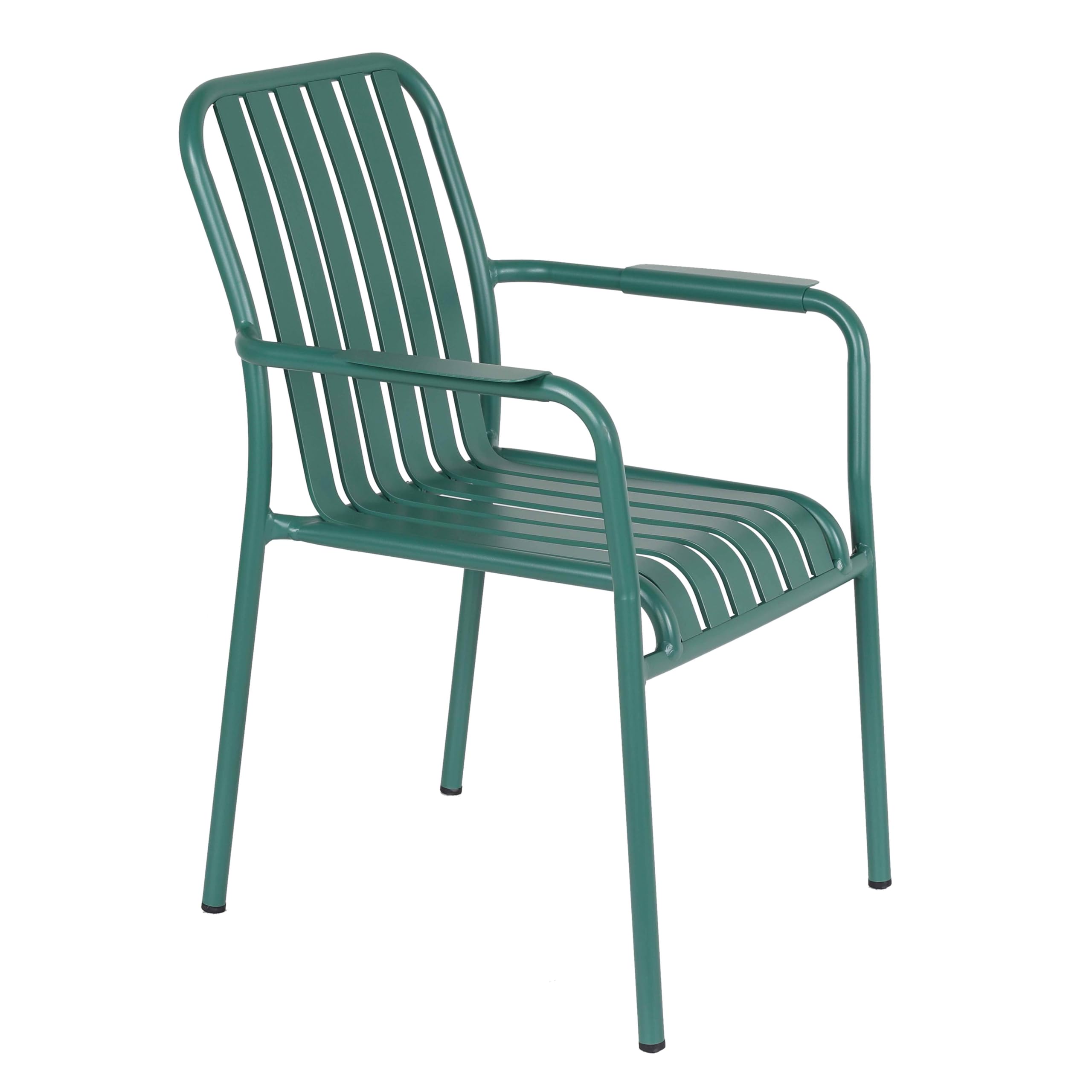 Oviala Chaise de terrasse avec accoudoirs en Aluminium Vert foncé