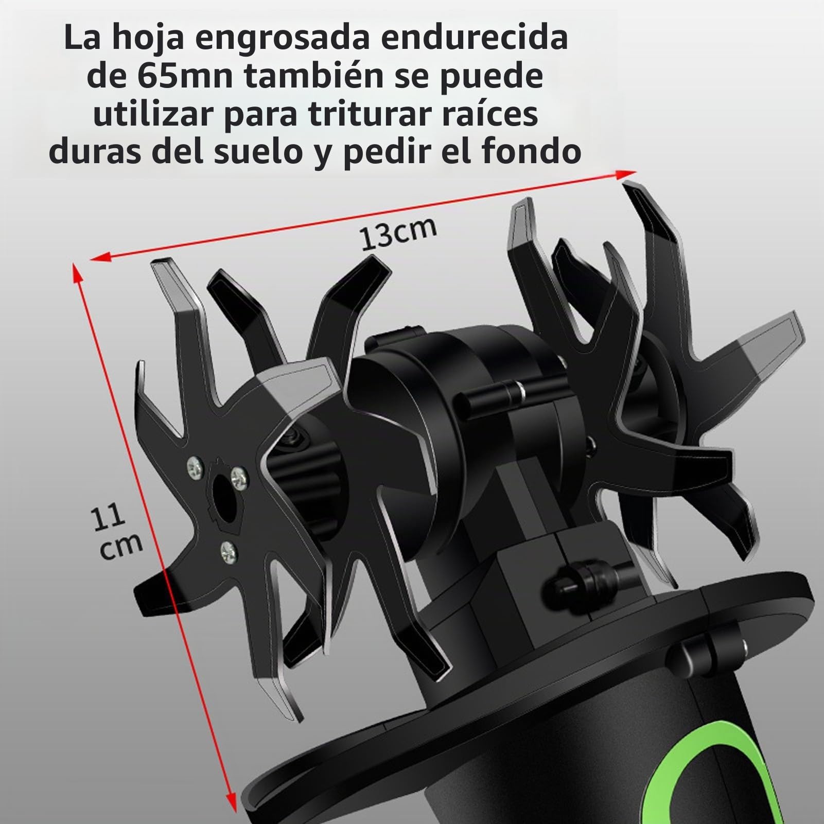 Fockety Cultivador Inalámbrico, Motocultor Eléctrico de 235 RPM con 10 Cm de Ancho y 10 Cm de Profundidad, Motocultor a Batería para Jardinería, Césped y Cultivo de Suelo