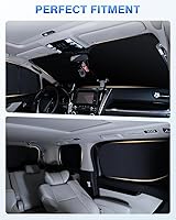 Vista 5 de Parasoles para parabrisas de automóvil, cubierta para ventana lateral y trasera, protección de privacidad, mantiene el vehículo fresco, color negro