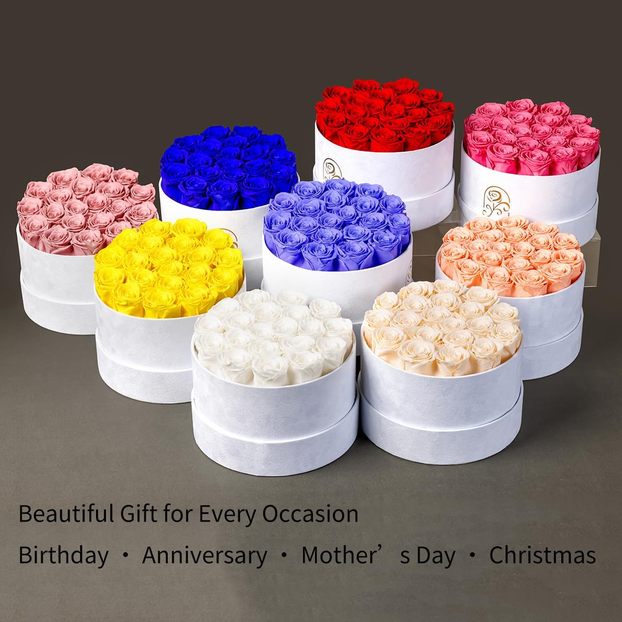 Gifts for Women Preserved Roses Flower Box, Luxury Velvet Box with 20 Roses, Preserved Flowers, Romantic Gift for Her, Wife, Girlfriend, Birthday Anniversary Christmas (Dusty Pink)