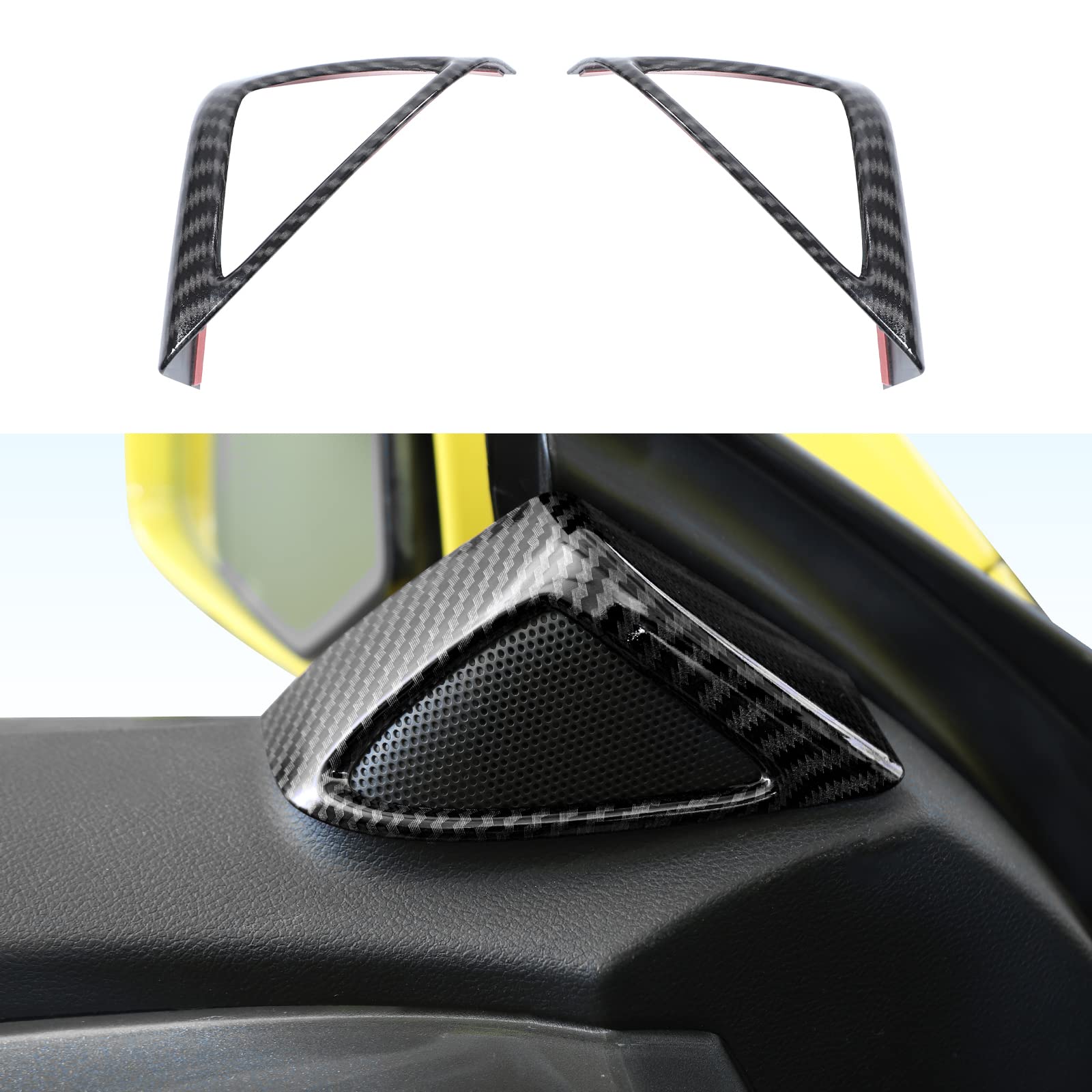 RT-TCZ A Pillar Speaker Trim Cover Sticker Interior Decoration Accessories for Chevrolet Camaro 2010-2015 (Carbon Fiber Grain)