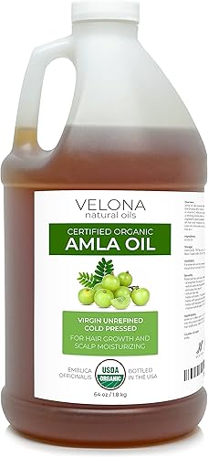 velona Amla Oil USDA Certified Organic - 64 onzas Aceite portador 100% puro y natural Virgen extra, sin refinar, prensado en frío
